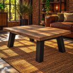Industrialny stolik kawowy Pi MINI – drewno i stal | Loft Shop Manufacture - obrazek 3
