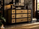 Komoda loftowa HIGHWAY 120 cm | Drewno i stal | Loft Shop Manufacture - Image 2