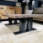 Stolik kawowy ze stali i drewna Little TWIN