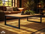 Stolik kawowy MONTREAL – drewno i stal | Loft Shop Manufacture - obrazek 2