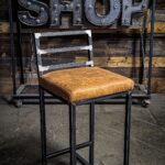 Loft stool SIMPLE upholstered industrial stool