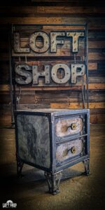 Szafka nocna loftowa ze stali Little Boy – styl industrialny - Image 3