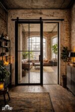 Przesuwne drzwi loftowe ze stali i szkła – ręcznie wykonane na wymiar - obrazek 3