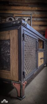 Szafka RTV loftowa HOGWART – stal i drewno | Industrialna szafka TV - obrazek 2