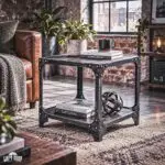 Stolik kawowy loftowy AUSTIN | Stal i drewno | Handmade
