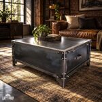 Industrialny stolik kawowy ze schowkiem TX AUSTIN CHEST | 60/60cm, 80/80cm, 100/100cm | Loft Shop Manufacture - obrazek 2