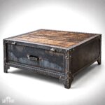 Industrialny stolik kawowy ze schowkiem TX AUSTIN CHEST | 60/60cm, 80/80cm, 100/100cm | Loft Shop Manufacture - obrazek 4